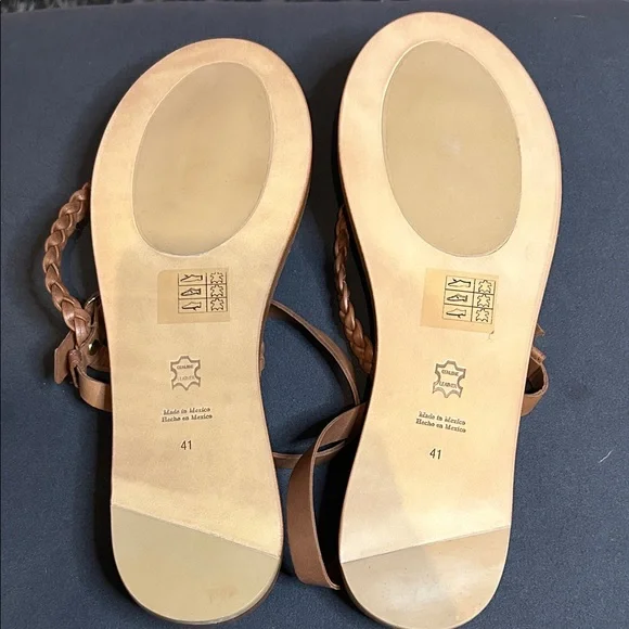 NWOT Jenni Kayne Genuine Leather Braided Tan Sandals | Size 41 / 10 - Picture 9 of 11